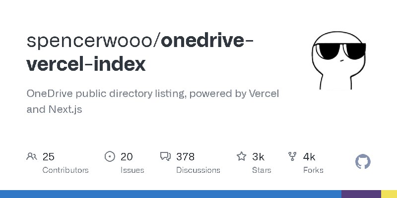 GitHub - spencerwooo/onedrive-vercel-index: OneDrive public directory listing, powered by Vercel and Next.js